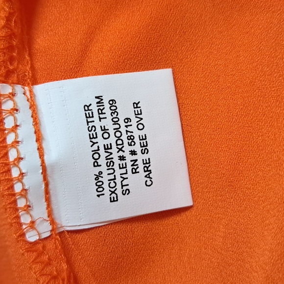 NY Collection Orange Gold Detail Long Sleeve Blouse. Size M NWT - Picture 9 of 9